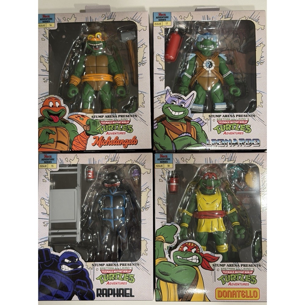 NECA TMNT Stump Arena Leonardo Raphael Michelangelo Donatello 4-Pack NIB